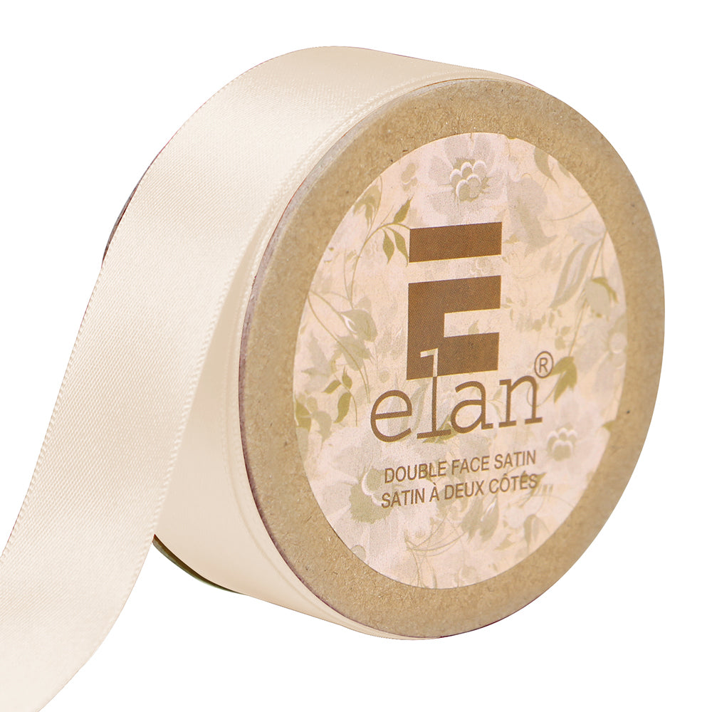 ELAN Double Face Satin Ribbon – 25 mm × 5 m – Ecru