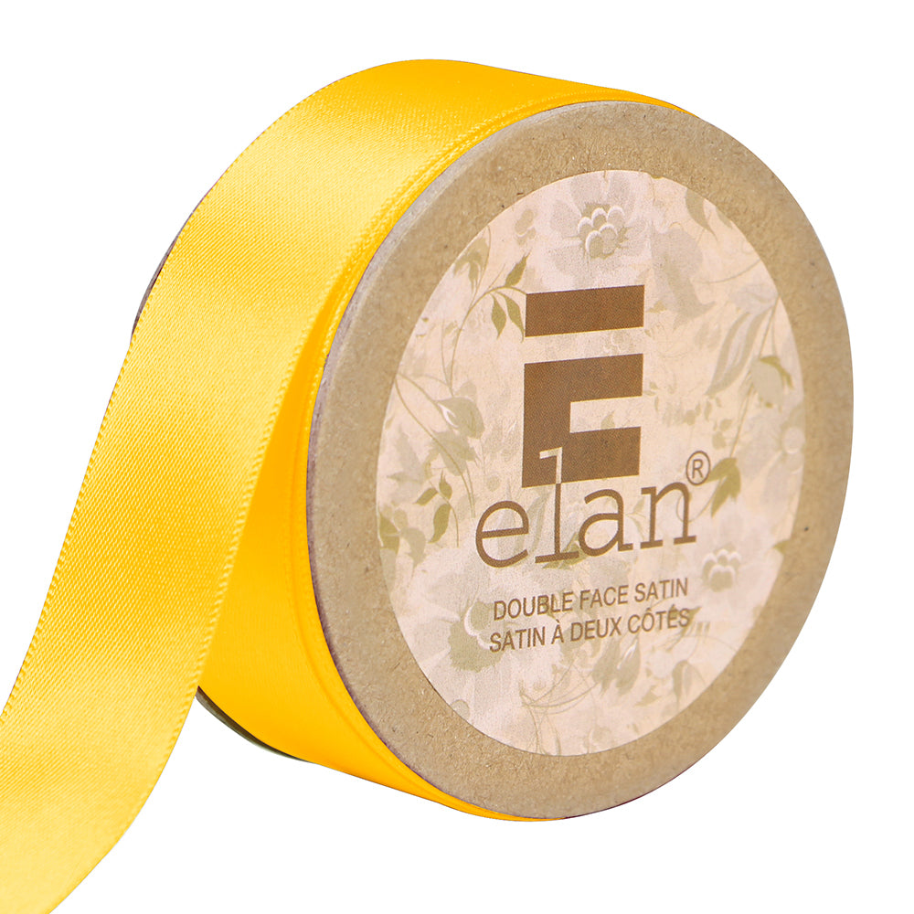 ELAN Double Face Satin Ribbon – 25 mm × 5 m – Bright Yellow