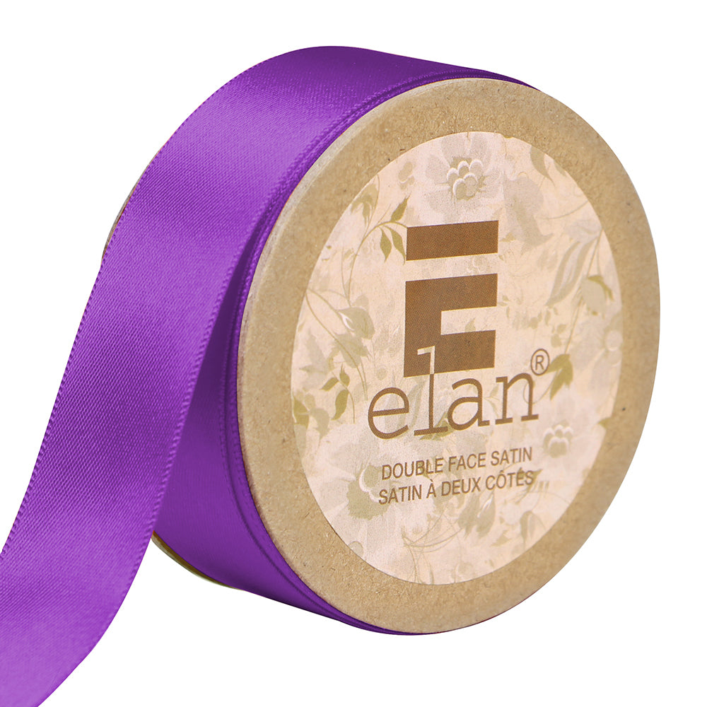 ELAN Double Face Satin Ribbon – 25 mm × 5 m – Purple
