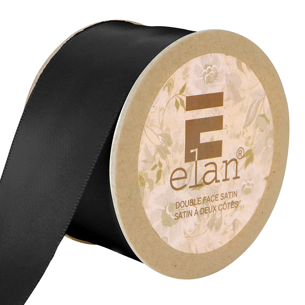 ELAN Double Face Satin Ribbon – 36 mm × 5 m – Black