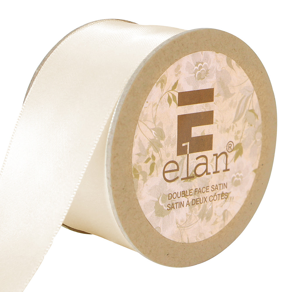 ELAN Double Face Satin Ribbon – 36 mm × 5 m – Ecru