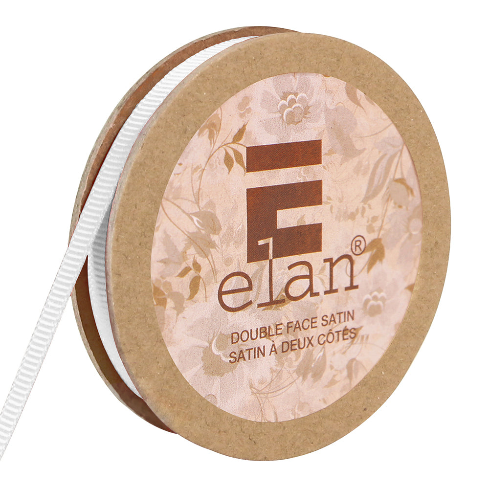 ELAN Grosgrain Ribbon – 6 mm × 5 m – White