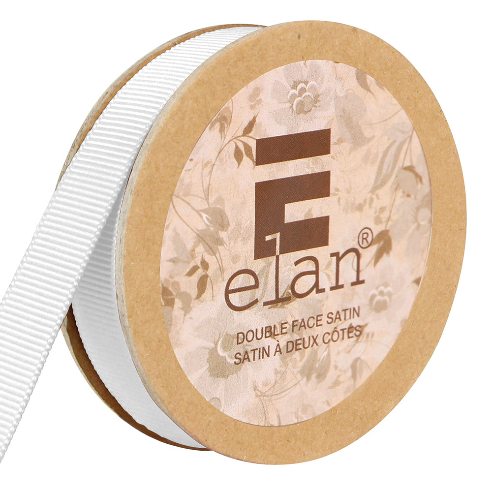 ELAN Grosgrain Ribbon – 12 mm × 5 m – White