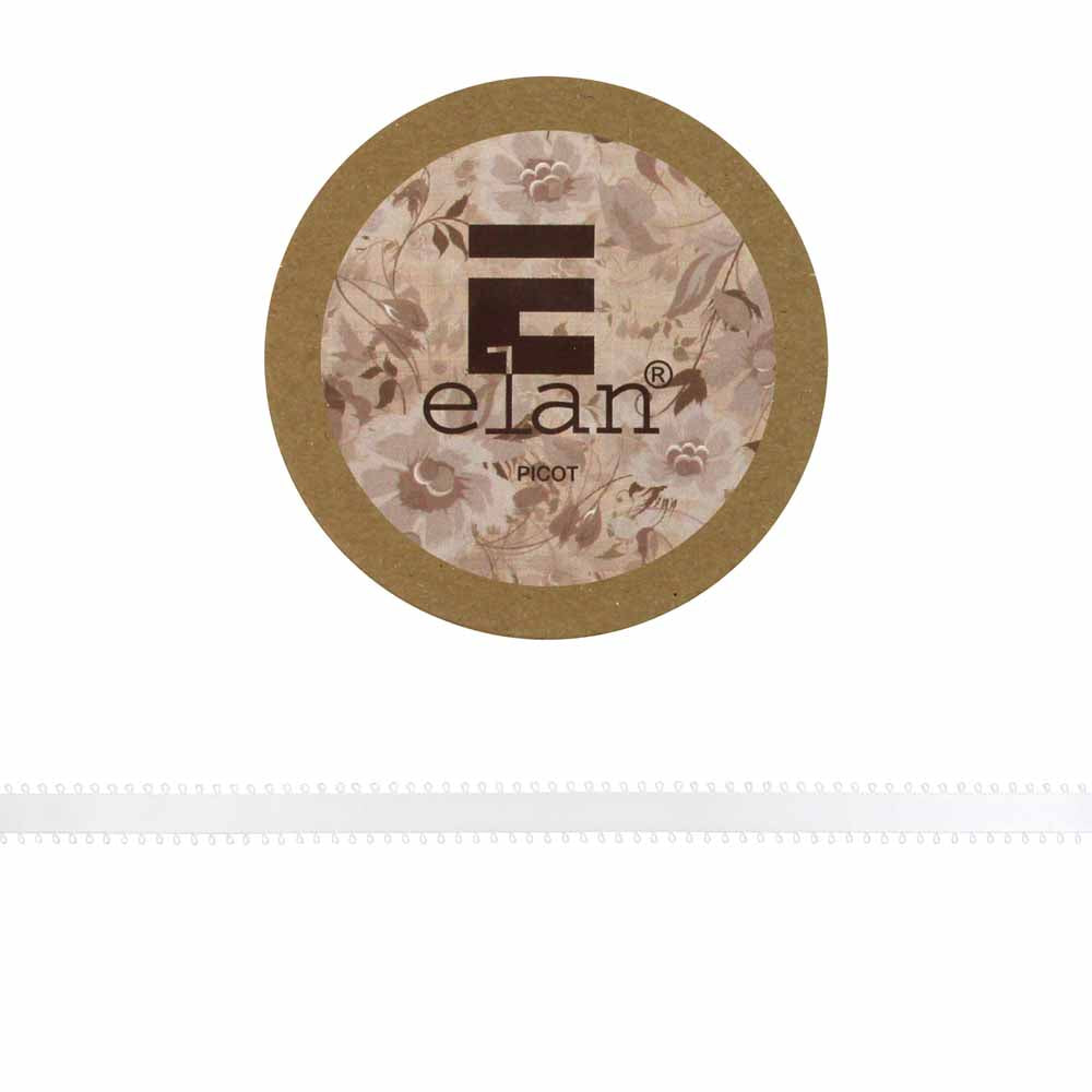 ELAN Picot Trim Ribbon 9mm x 5m - White