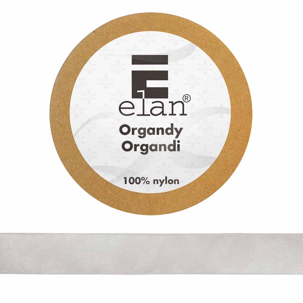 ELAN Organdy Ribbon 25mm x 5m - Silver
