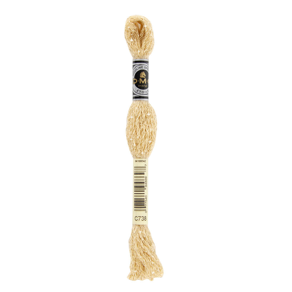 DMC Mouliné Étoile Shimmer Embroidery Floss, 8 m - C738 Very Light Tan