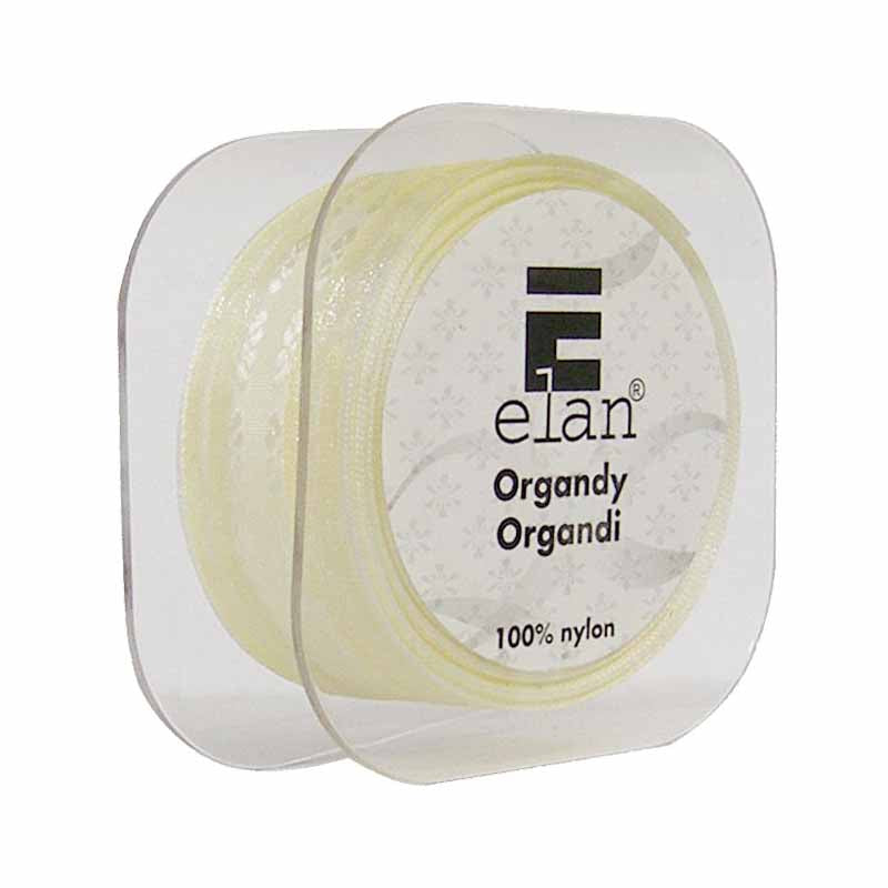 ELAN Organza Ribbon with 2 Stripes 25mm x 5m - Cream
