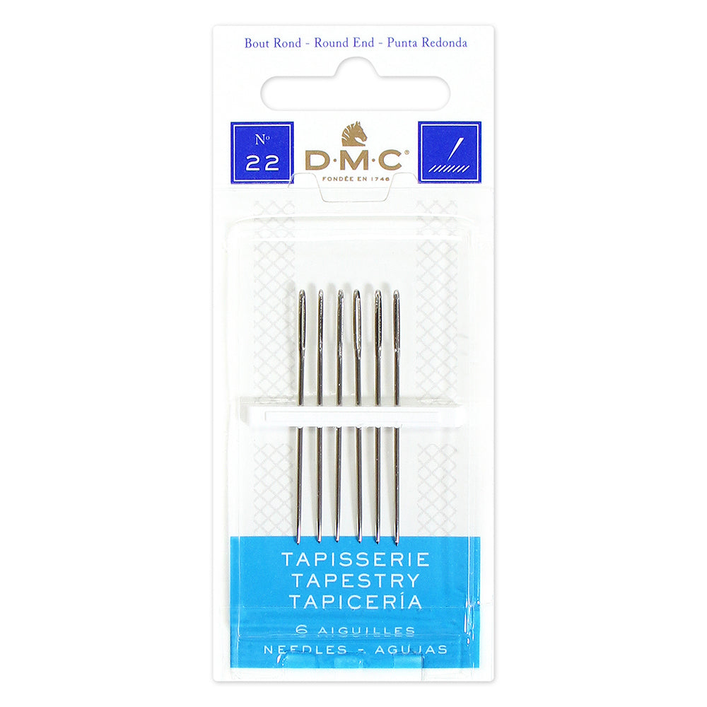 DMC Tapestry Needles Blunt Tip Size 22 Nickel-Plated Steel 6 Pack