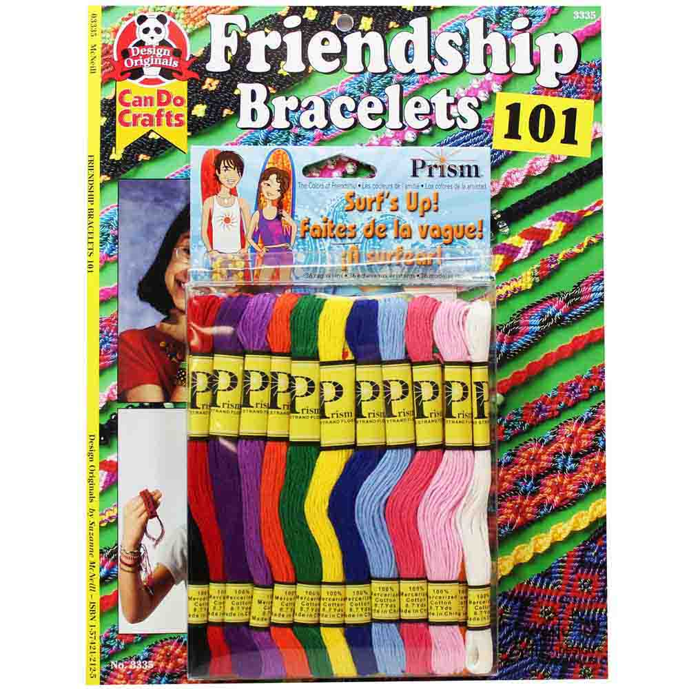 DMC Friendship Bracelets 101 Book With PRISM Floss Pack