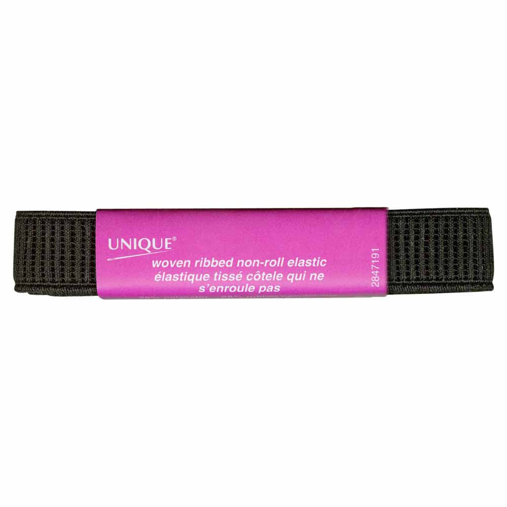 UNIQUE Woven Ribbed Elastic – 19mm x 0.9m – Black