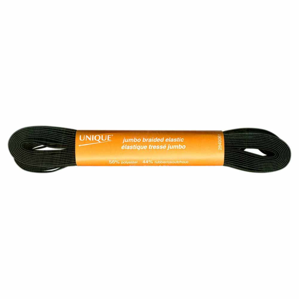 UNIQUE Jumbo Braided Elastic – 6 mm × 5.75 m – Black