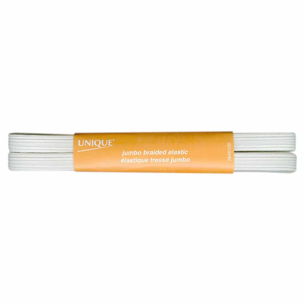 UNIQUE Jumbo Braided Elastic – 10 mm × 5.20 m – White