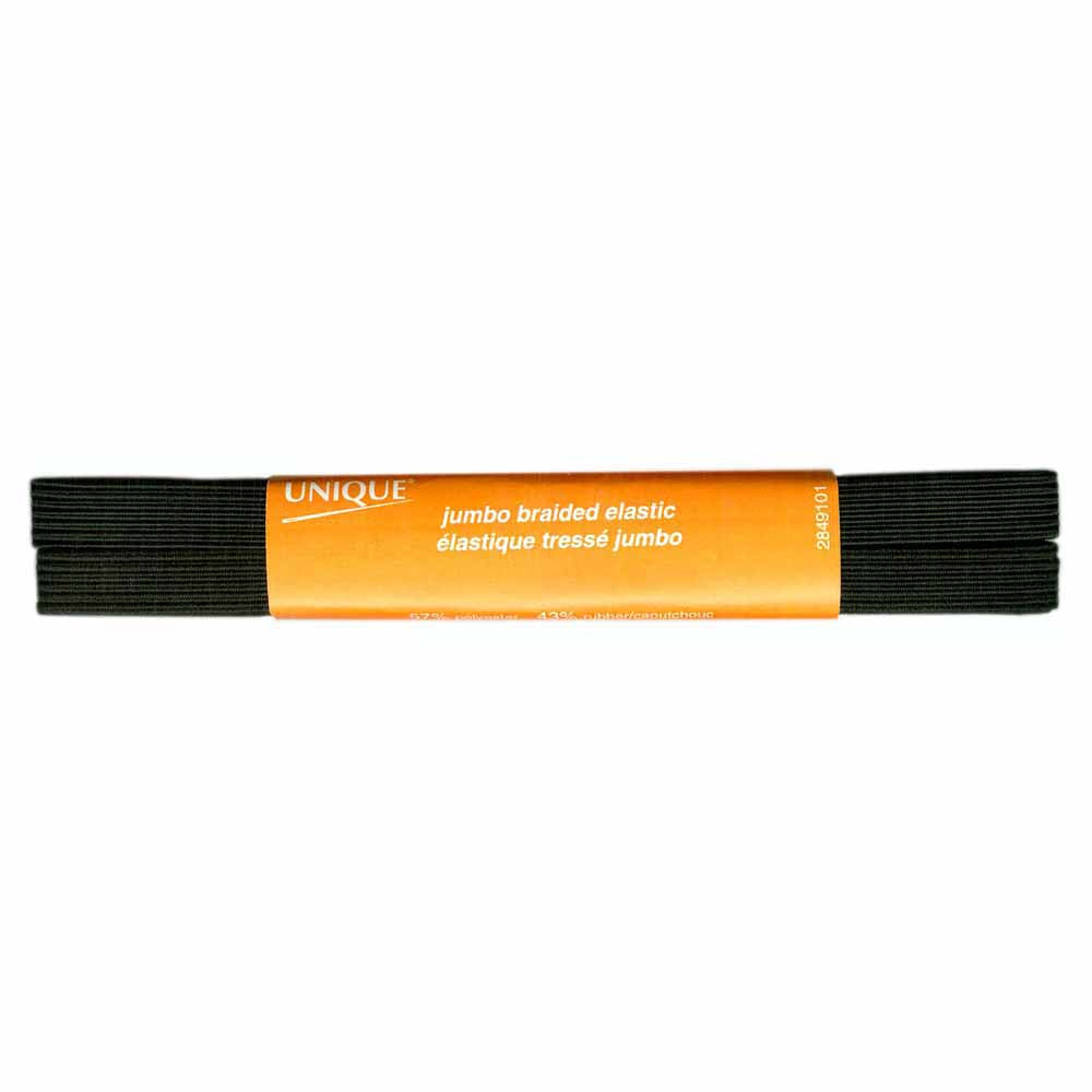 UNIQUE Jumbo Braided Elastic – 10 mm × 4.25 m – Black