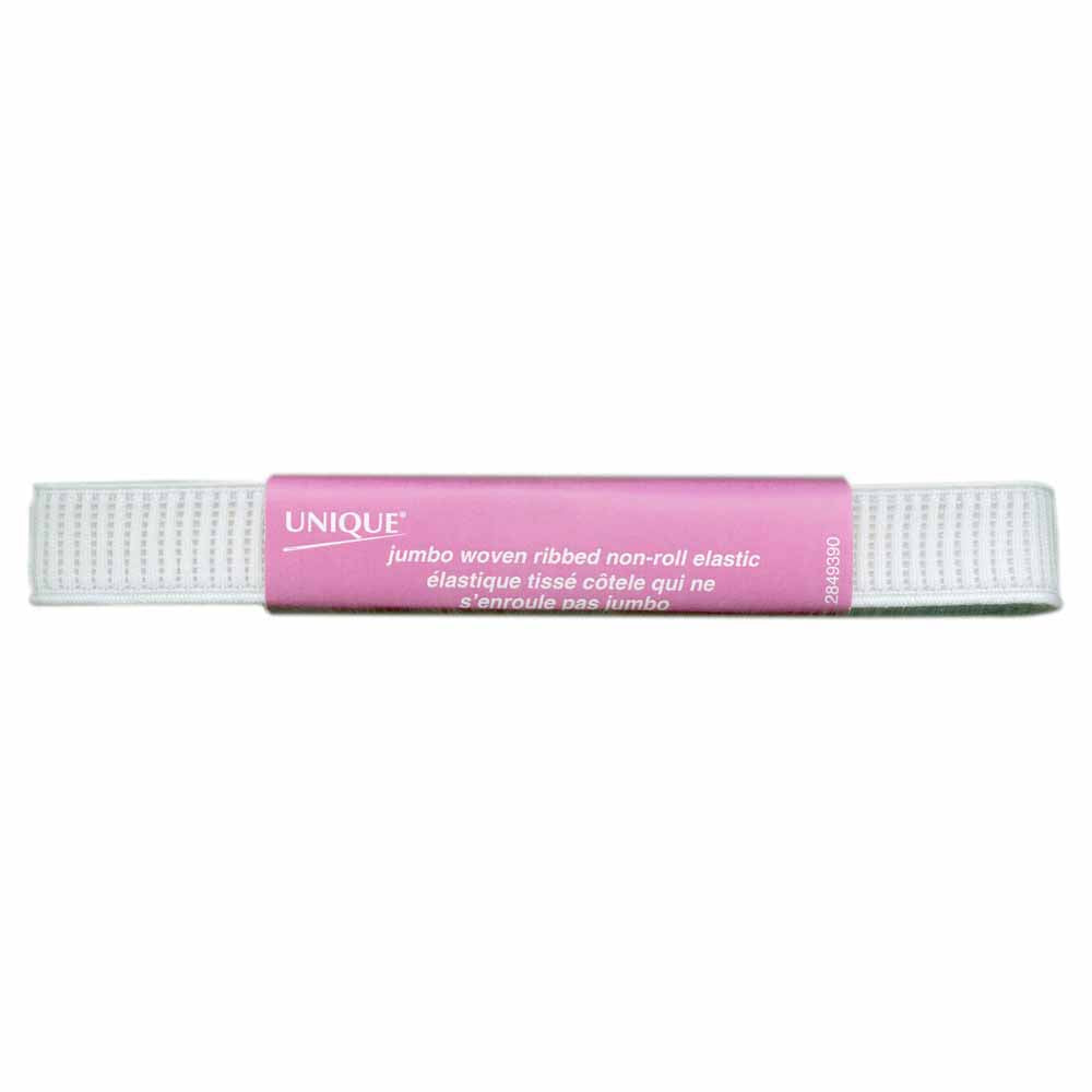 UNIQUE Jumbo Ribbed Elastic – 19 mm × 1.80 m – White
