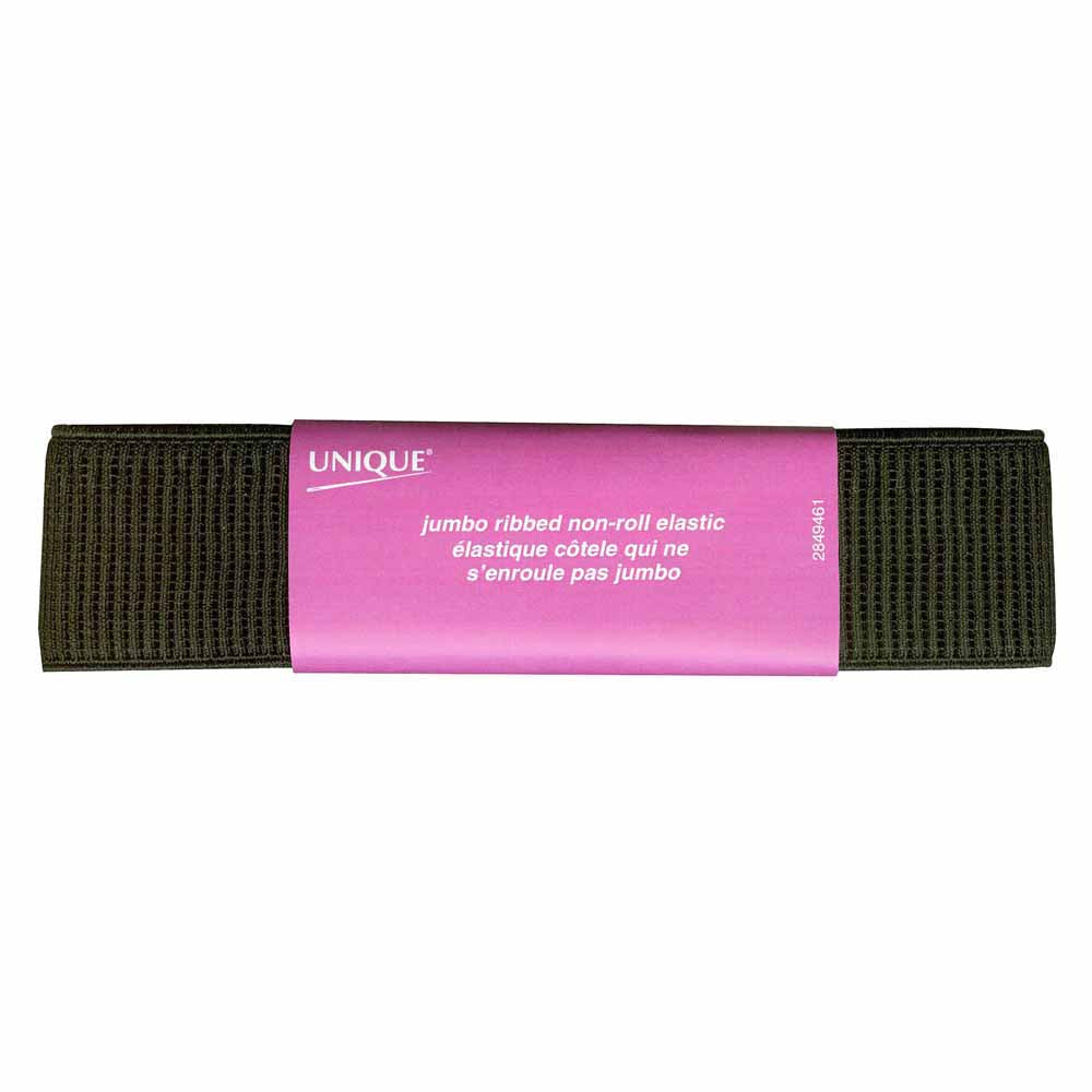 UNIQUE Jumbo Ribbed Elastic – 38mm x 1.2m – Black
