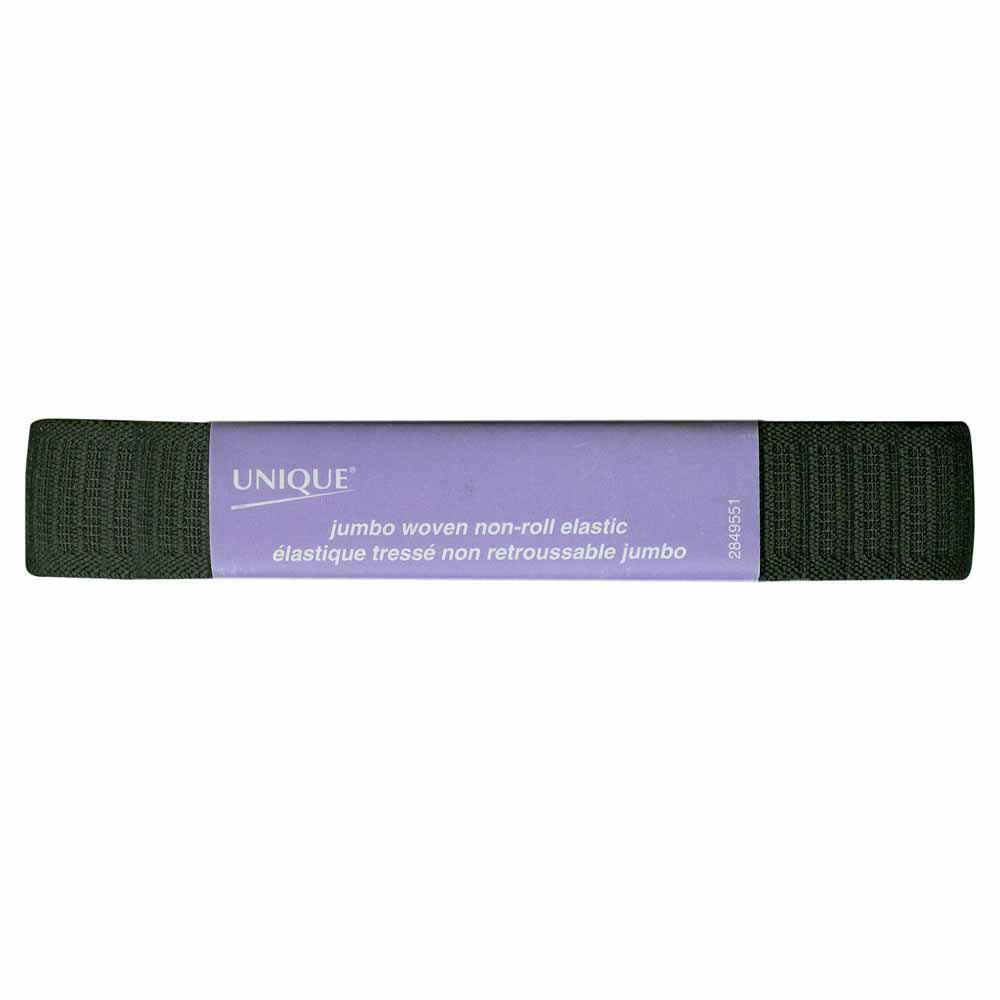 UNIQUE Jumbo Woven Non‑Roll Elastic – 25mm x 1.75m – Black
