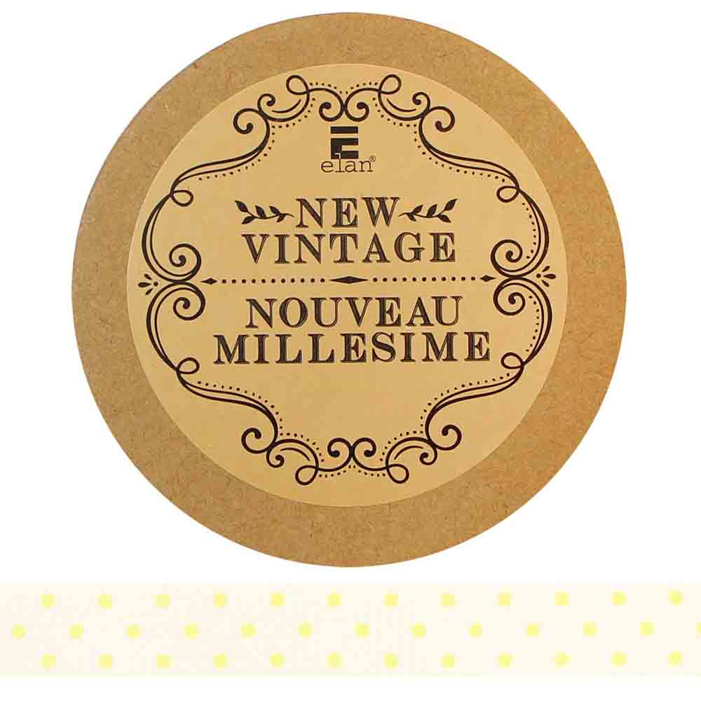 ELAN Cotton Ribbon - Dots - 15mm x 5m - Yellow