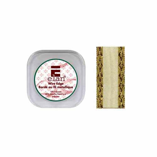 ELAN Wire Edge Ribbon 36mm x 4m - Gold Metallic
