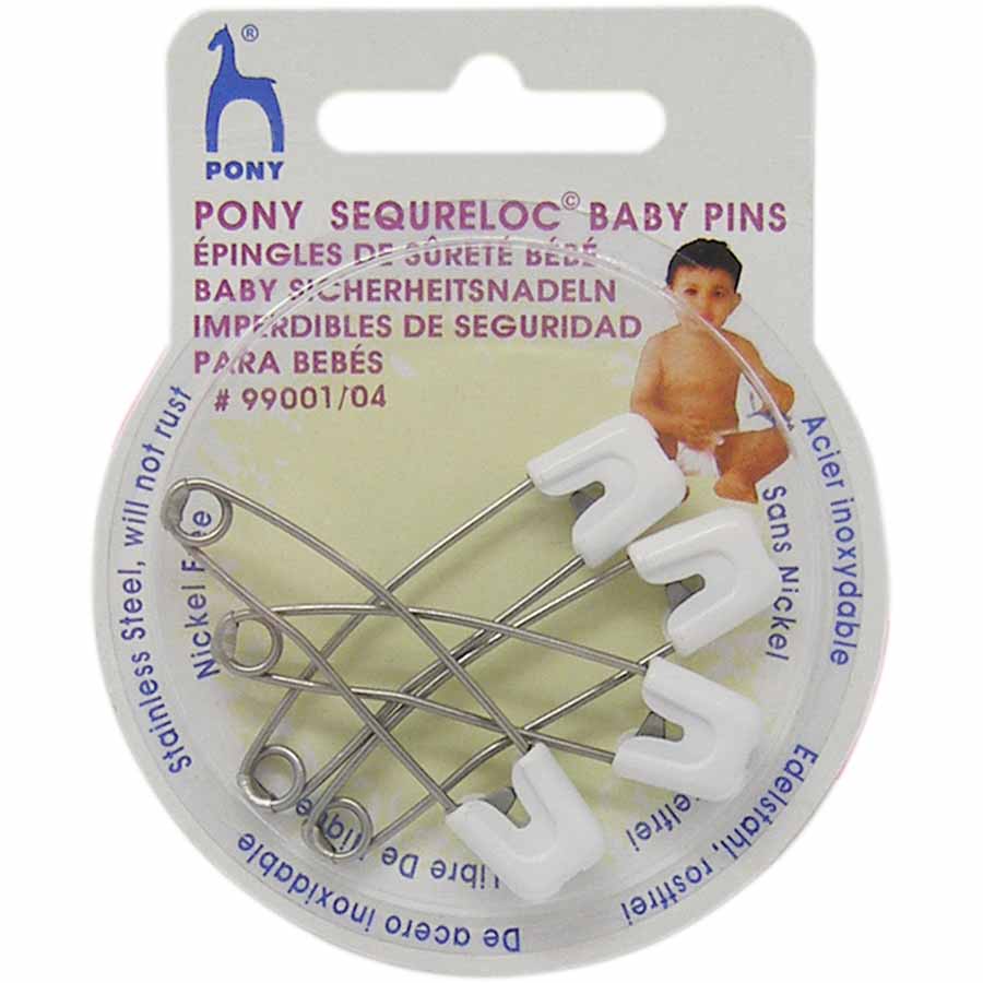 Unique Home SeQureloc Baby Safety Pins – 51 mm (2") Size 3 – White – 4 pcs