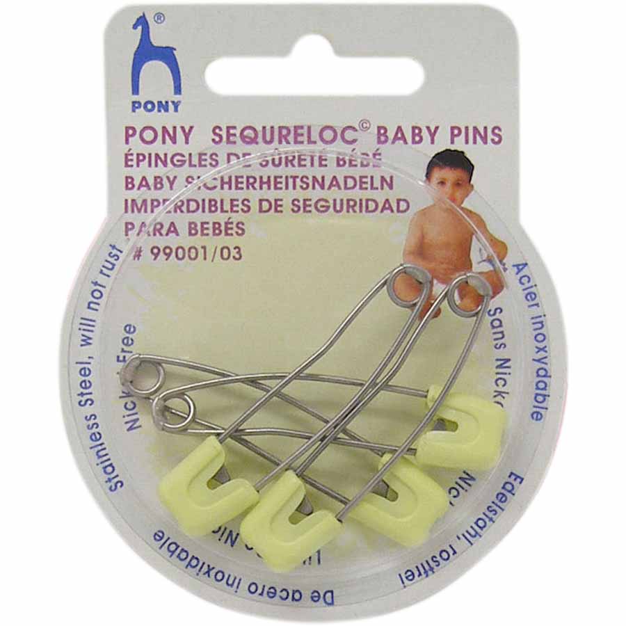 Unique Home SeQureloc Baby Safety Pins – 51 mm (2") Size 3 – Yellow – 4 pcs