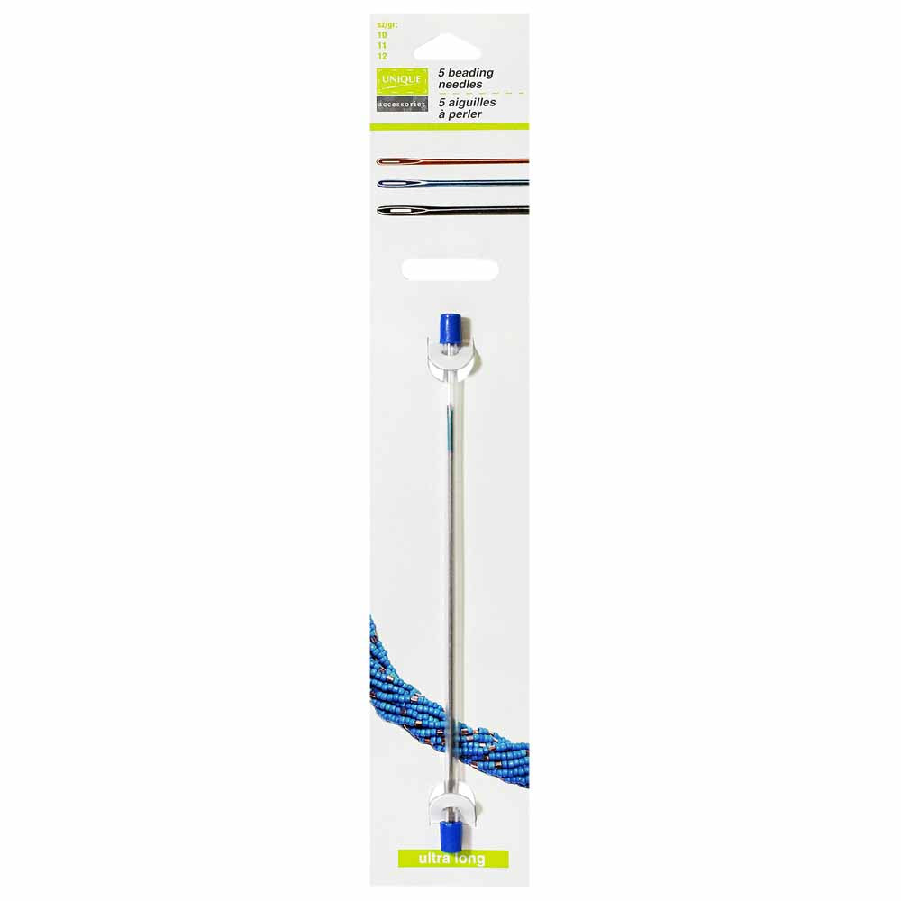 UNIQUE CRAFT Ultra‑Long Beading Needles – Sizes 11/12, 5 Pack