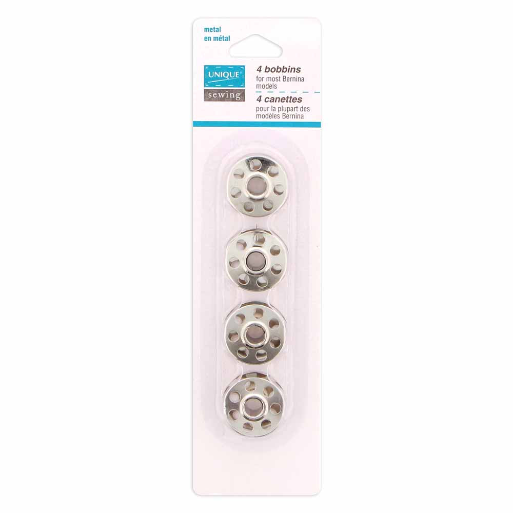 UNIQUE SEWING Metal Bobbins — Bernina, 7‑Hole, 4 pcs