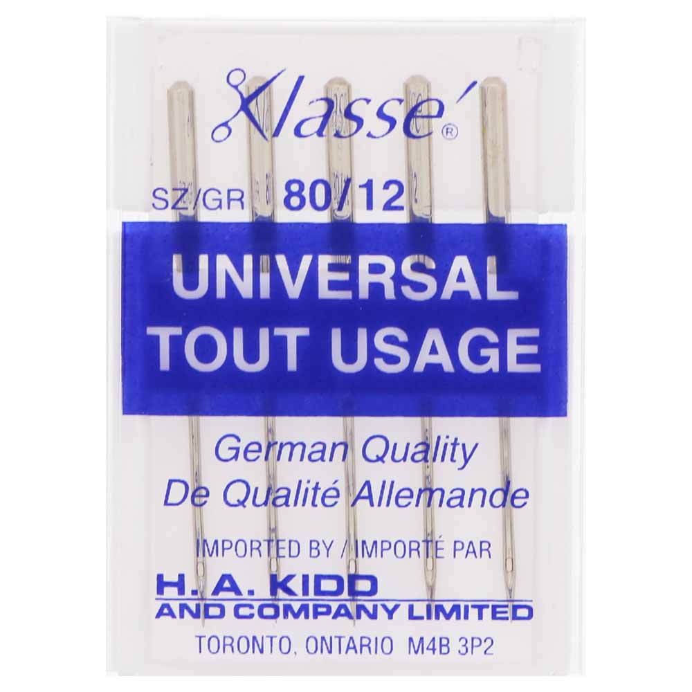 KLASSE Universal Sharps Sewing Machine Needles Sharps 80/12 5-Pack