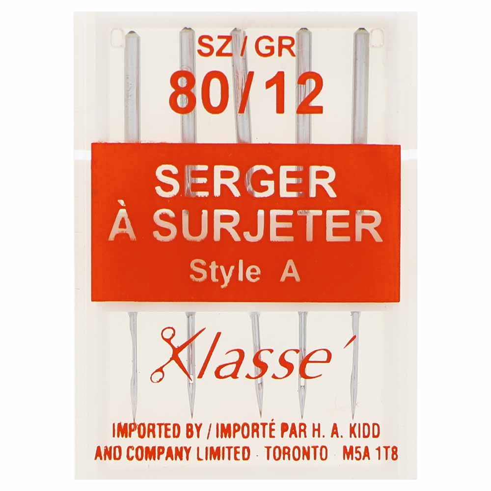 KLASSE Serger Machine Needles Serger Round Shank 80/12