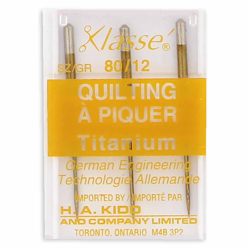 KLASSE Quilting Titanium Machine Needles Size 80/12 3 Count