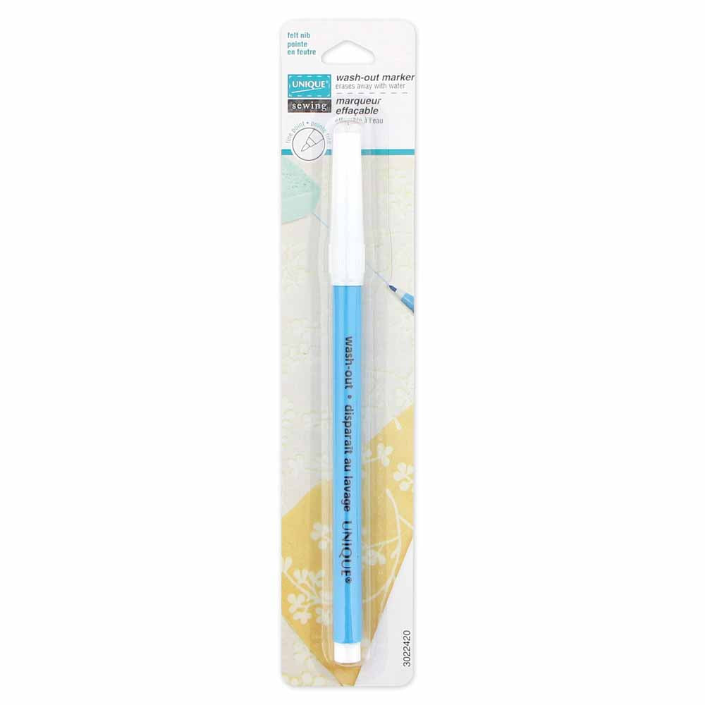 UNIQUE SEWING Wash‑Out Marker — Light Blue, Fine Point