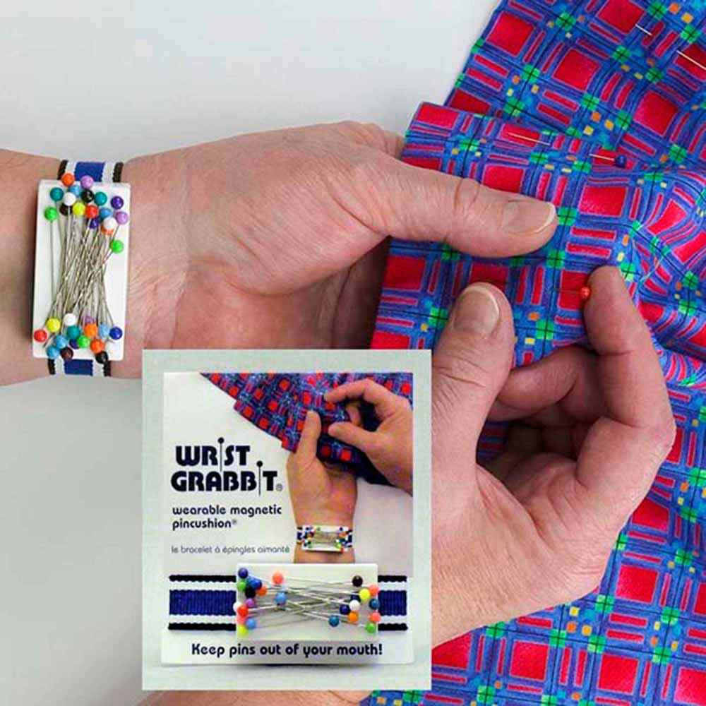 GRABBIT Wrist Grabbit Wearable Magnetic Pincushion Adjustable Band White Magnet