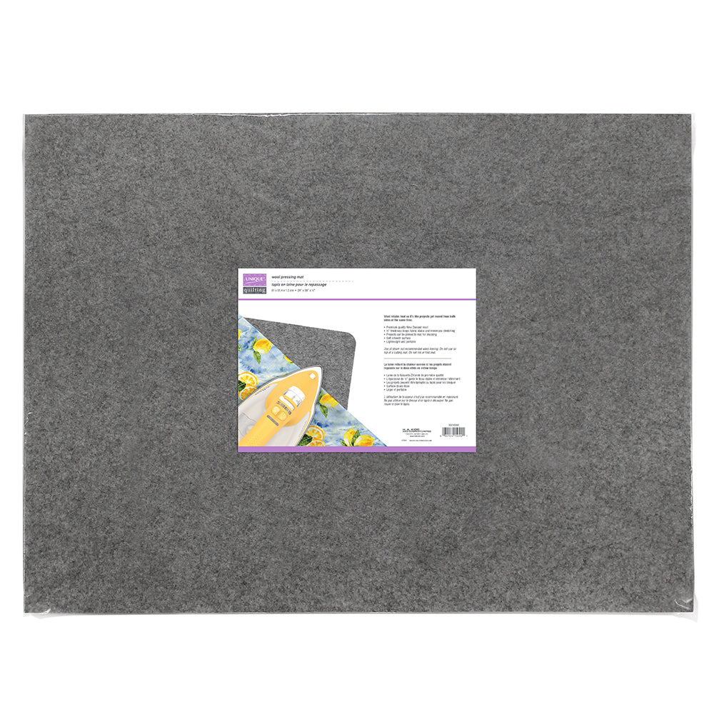 UNIQUE QUILTING Wool Pressing Mat — 24" × 36" (½" Thick), Grey