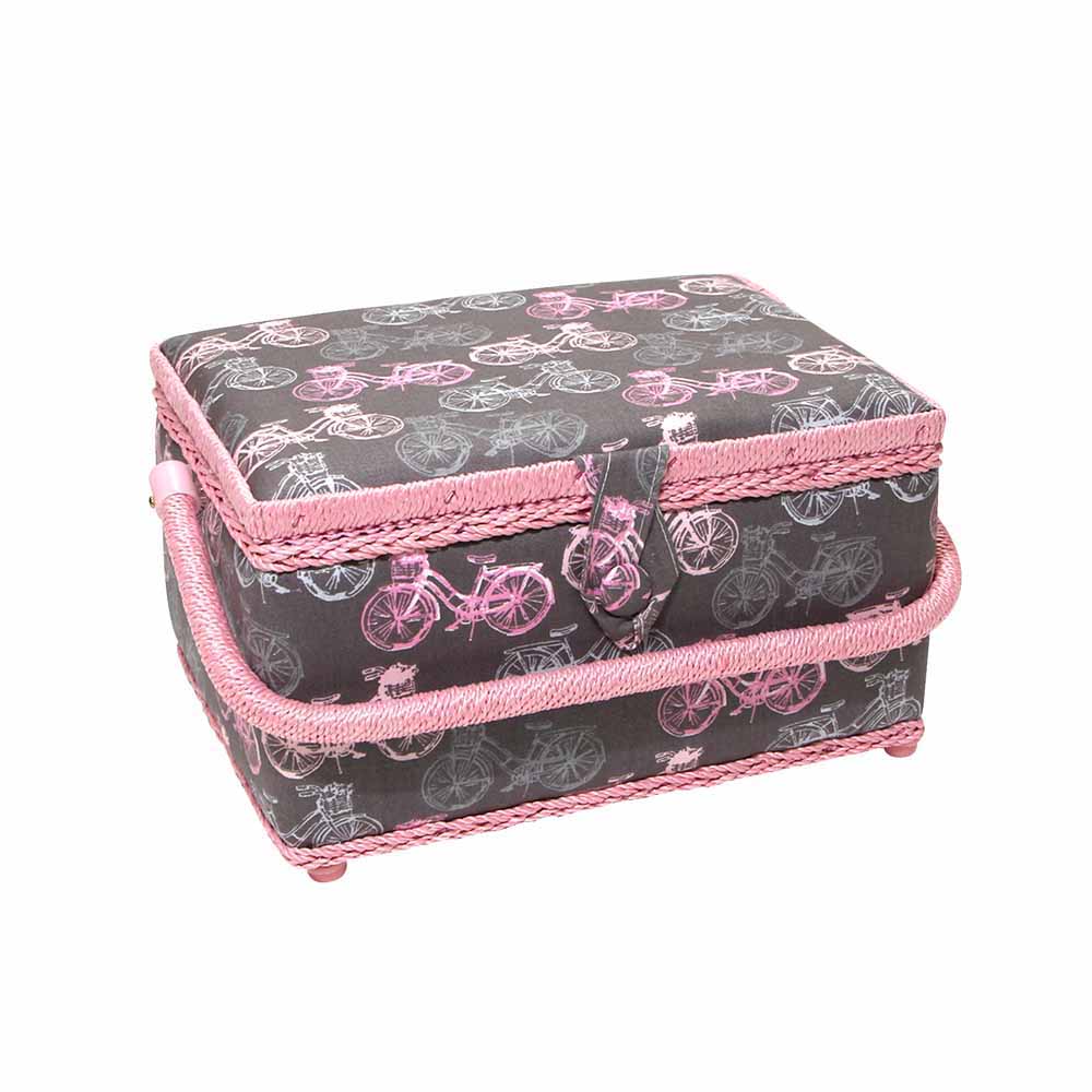 VIVACE Medium Sewing Basket, Bicycles, 25 x 19 x 15cm