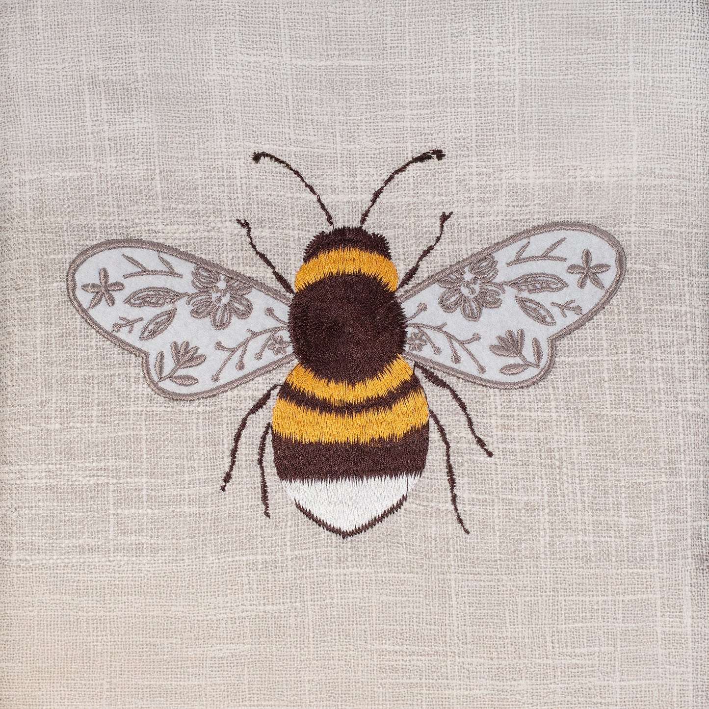 HOBBY GIFT Medium Sewing Basket, Embroidered Bee, Approx. 25.5 × 18.5 × 14.5 cm