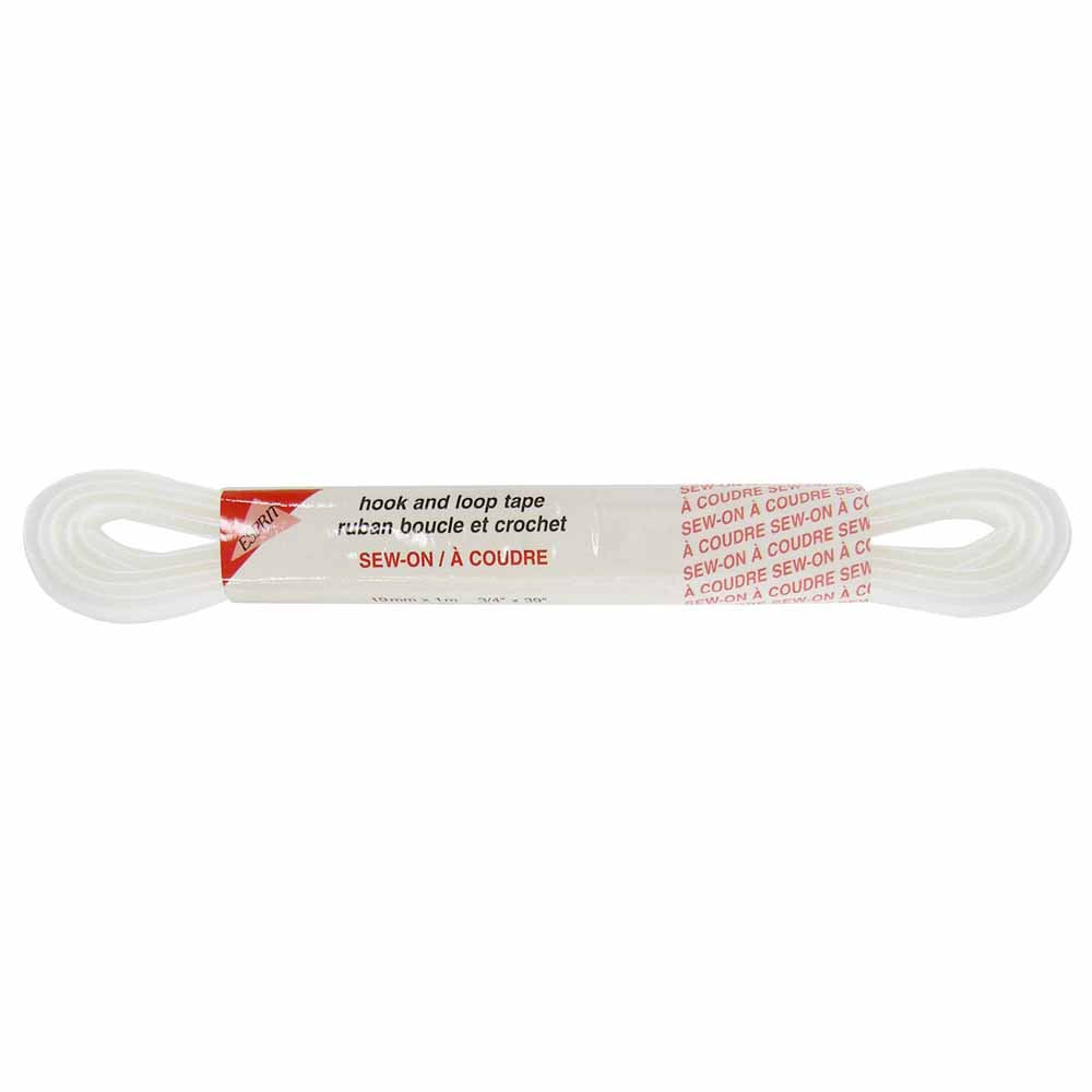 ESPRIT Hook‑and‑Loop Tape, Sew‑On — 19 mm × 1 m — White