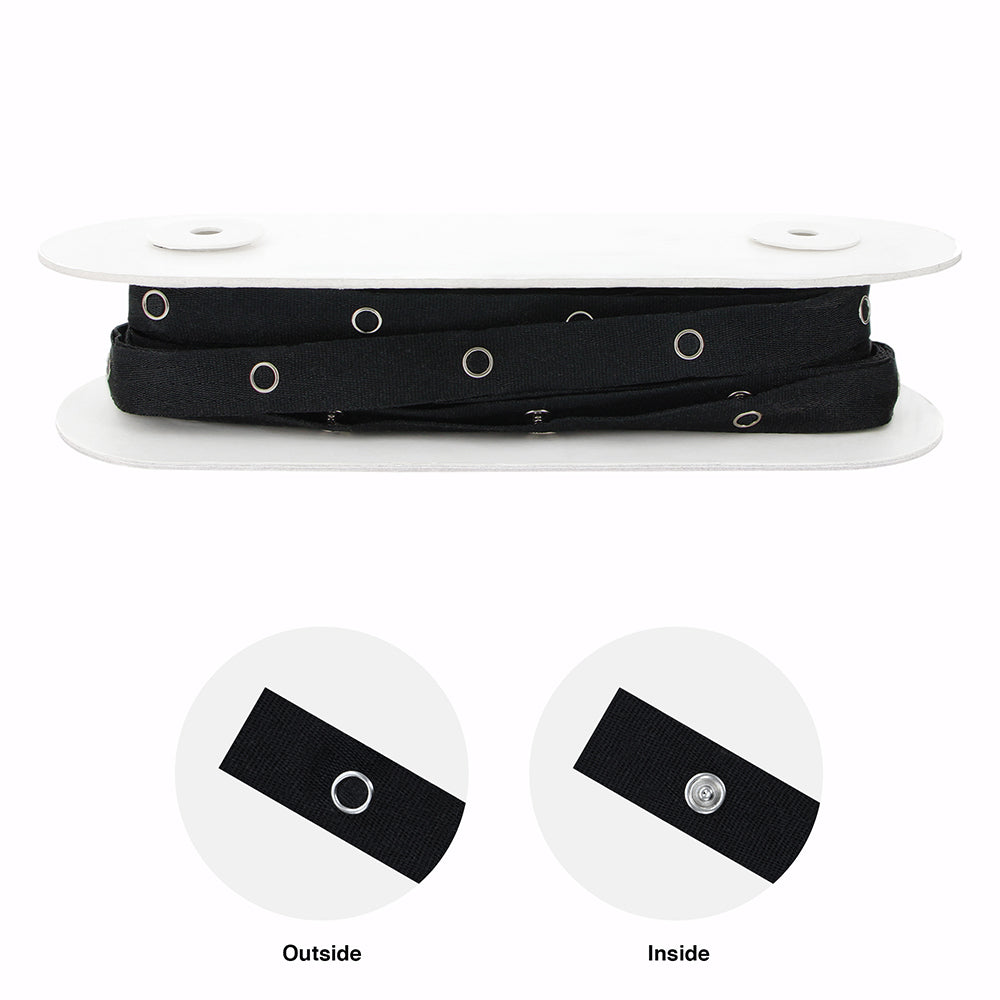 UNIQUE Metal Snaps Tape – 18mm x 10m (3/4" x 11 yd) – Black