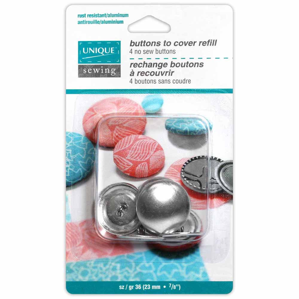 UNIQUE SEWING Buttons to Cover Refill – Size 36 – 23 mm (7/8") – 4 sets