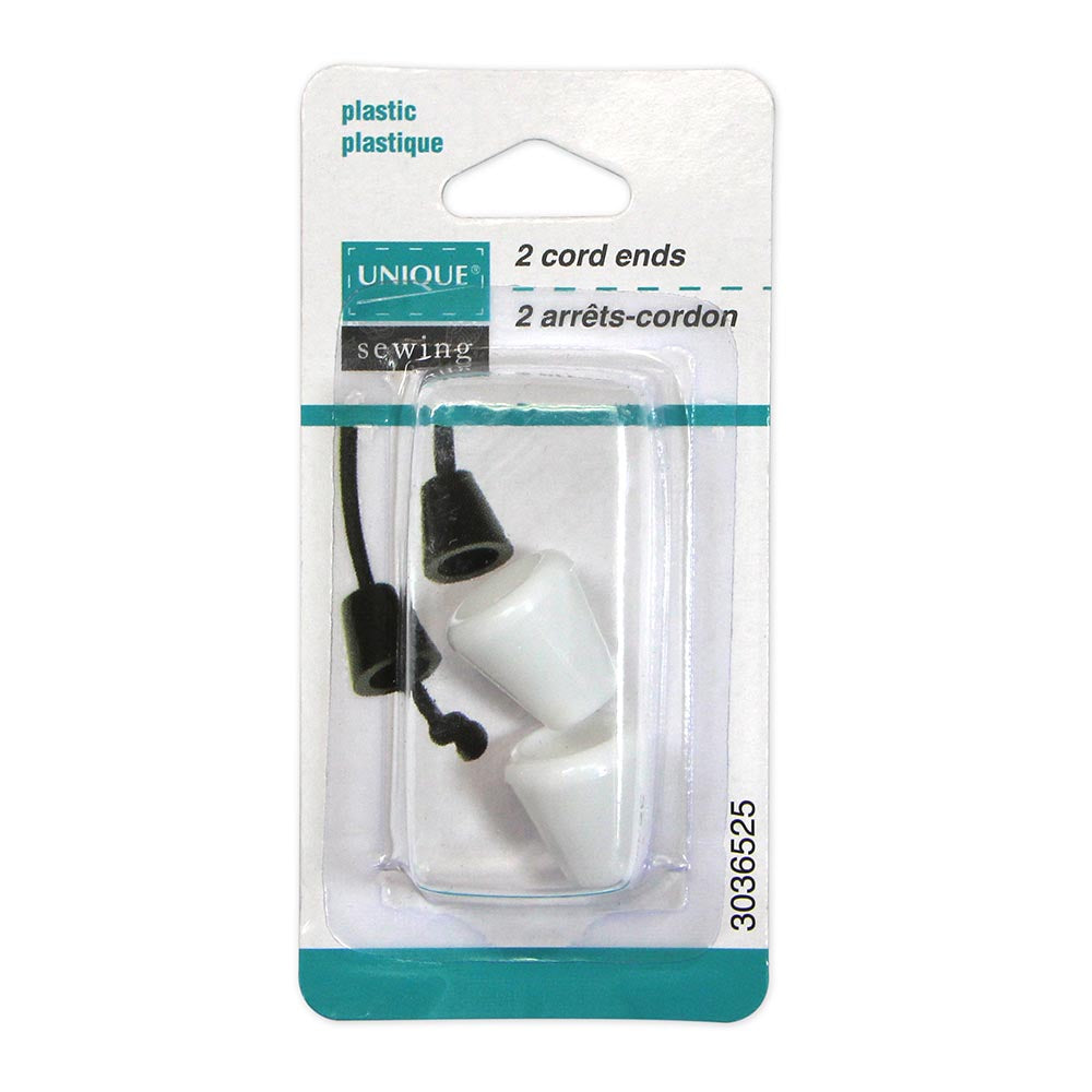 UNIQUE SEWING Cord Ends – White – 2 pcs