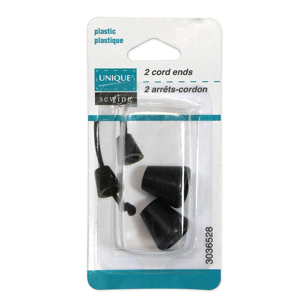 UNIQUE SEWING Cord Ends – Black – 2 pcs