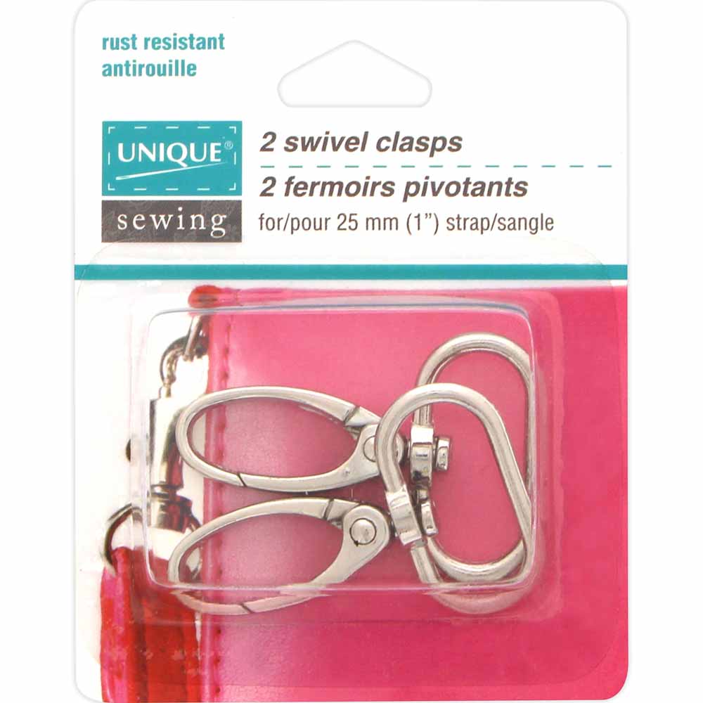 UNIQUE SEWING Swivel Clasp — 25 mm (1″), Silver, 2 pcs.