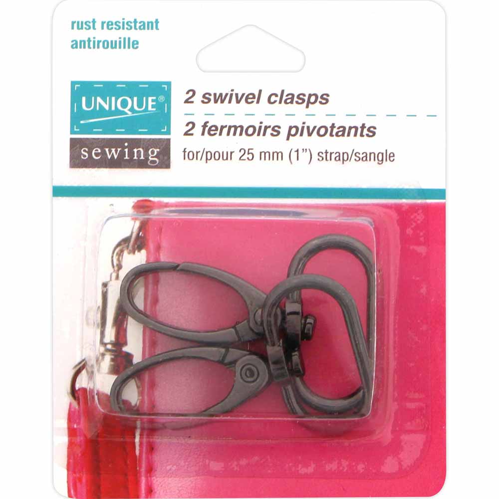 UNIQUE SEWING Swivel Clasp — 25 mm (1″), Black, 2 pcs.