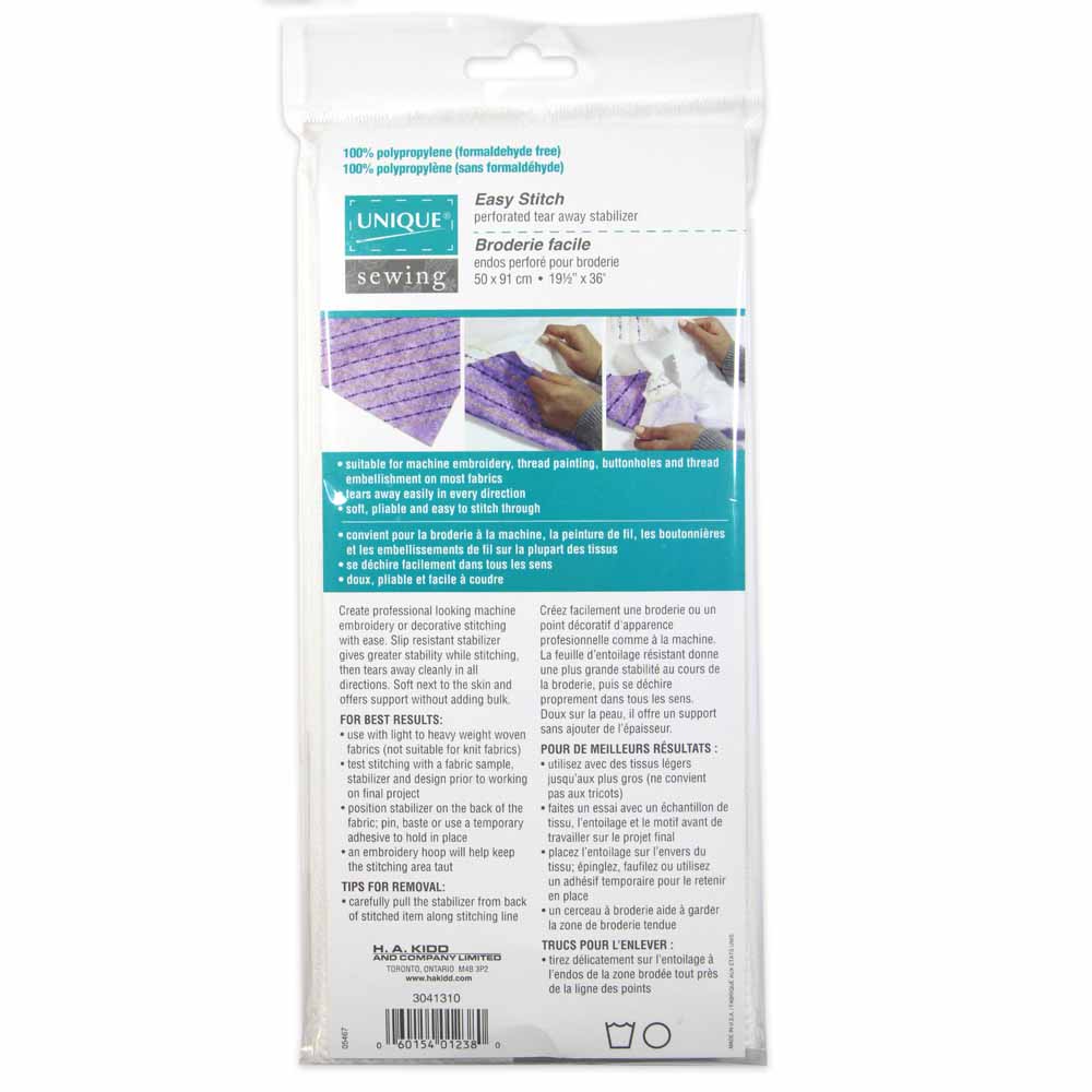 UNIQUE Easy Stitch Perforated Embroidery Backing — 56 x 91 cm (22" x 36")