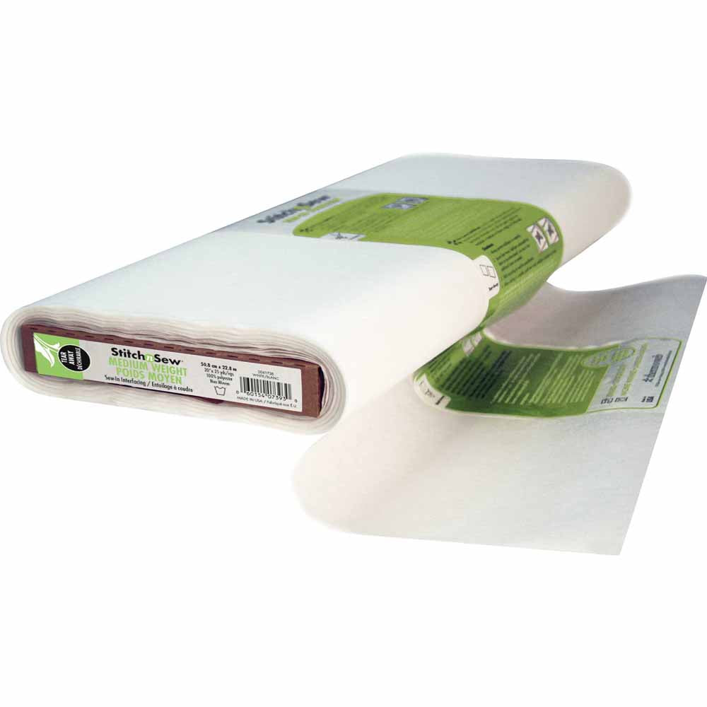 HEATNBOND StitchnSew Tear‑Away Sew‑In Stabilizer 20" × 25 yd
