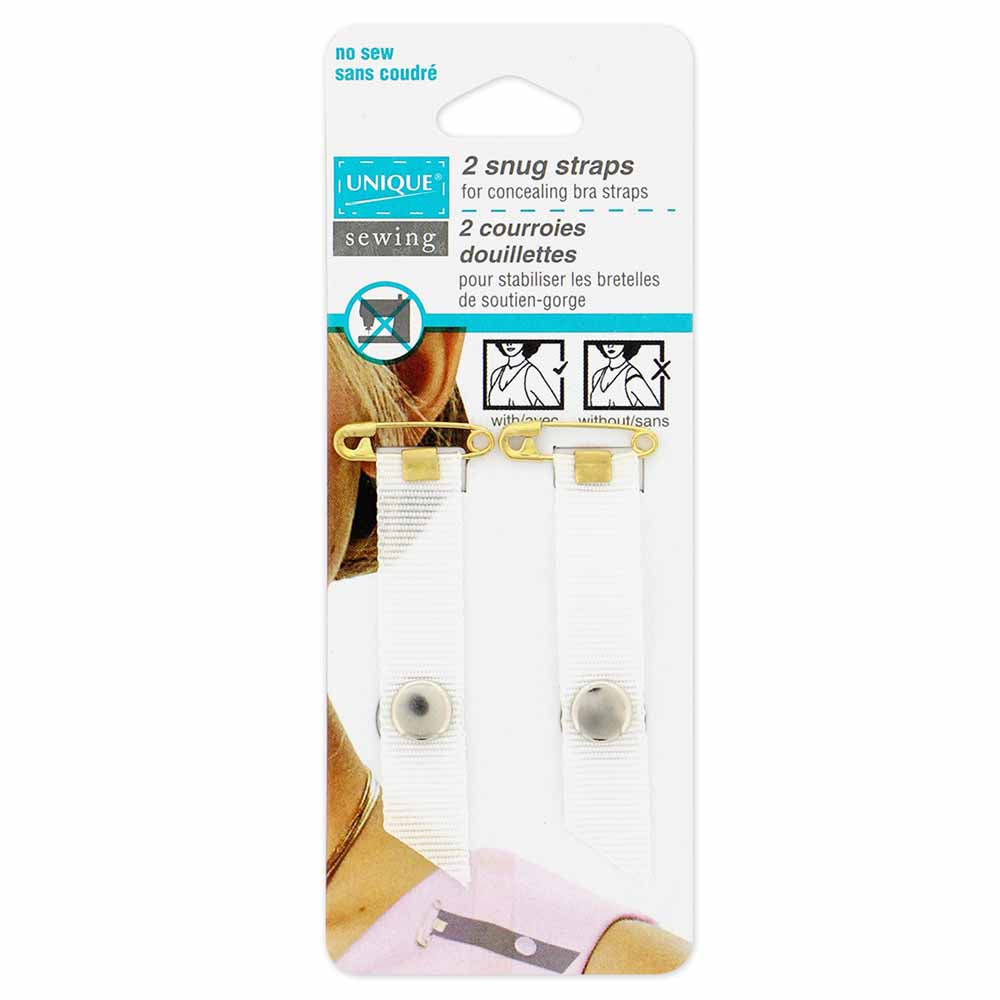 UNIQUE SEWING Snug Straps – White – 10 mm (3/8") – 2 pcs