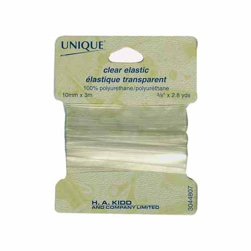 UNIQUE Clear Elastic – 10mm × 3m (3/8" × 3.3 yd) – Clear