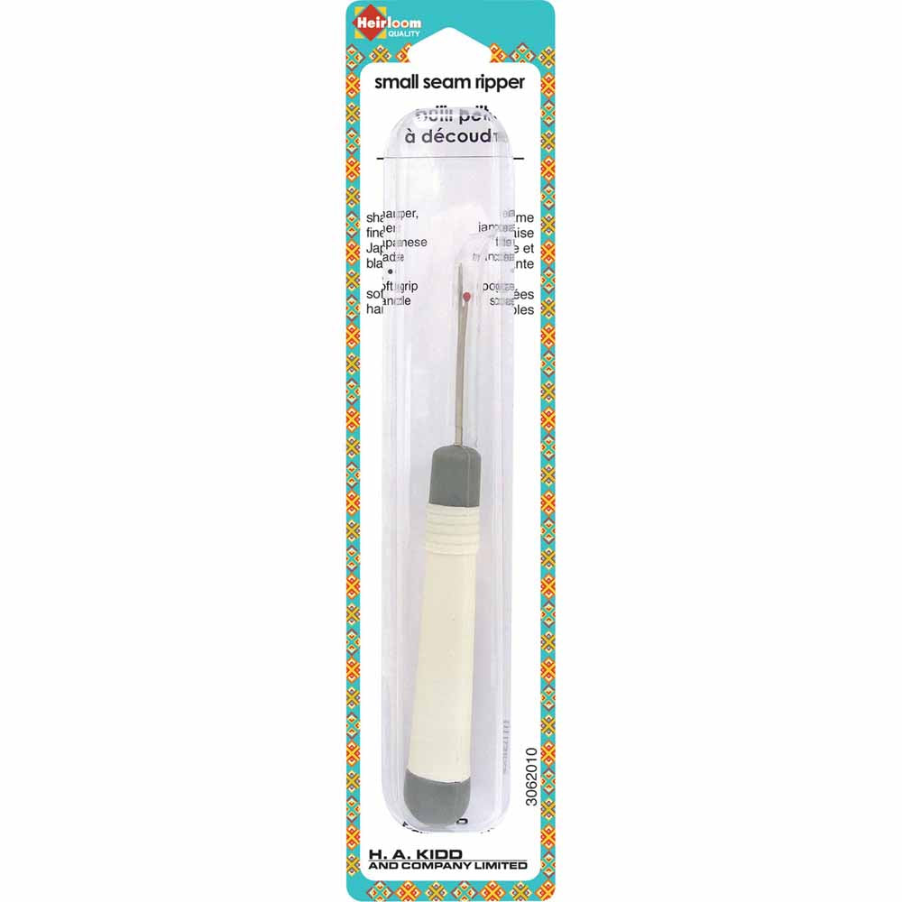 HEIRLOOM Small Seam Ripper — Ergonomic Grip — Grey and Cream