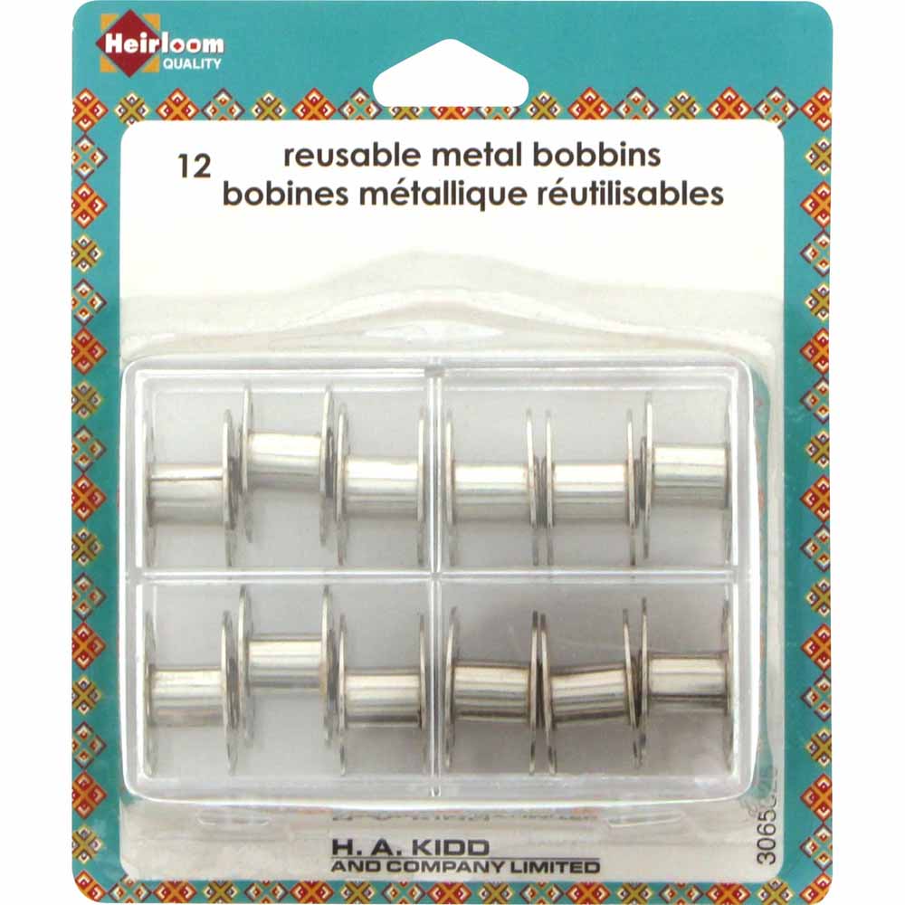 HEIRLOOM Class 15 Metal Bobbins – 12 pcs in Storage Box