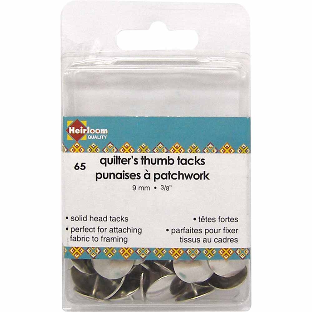 HEIRLOOM Quilter’s Thumb Tacks – 9 mm (65 Pack) | Frame & Basting Tacks