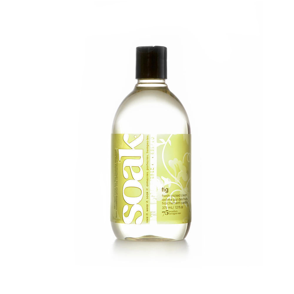 SOAK Laundry Soap Gentle No-Rinse 375 mL Fig Bottle