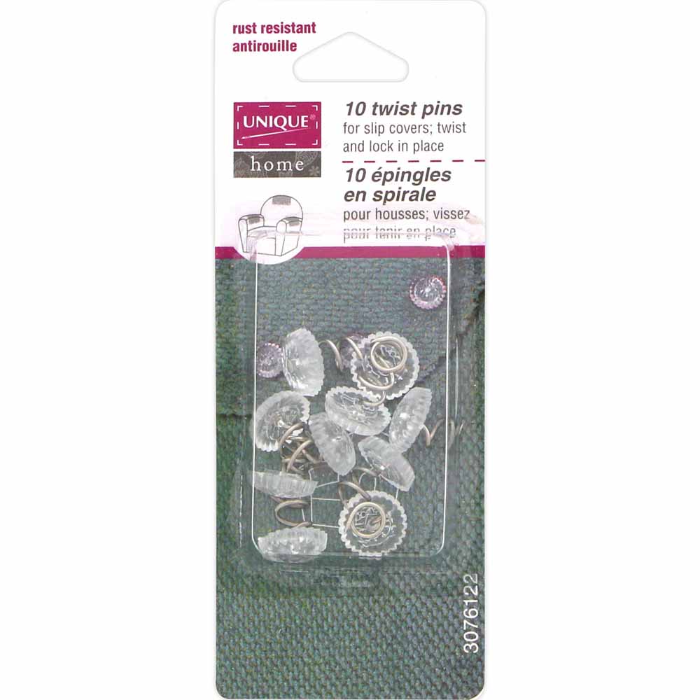 UNIQUE HOME Twist Pins — 12 mm (½ in) — 10 pcs — Nickel Plated
